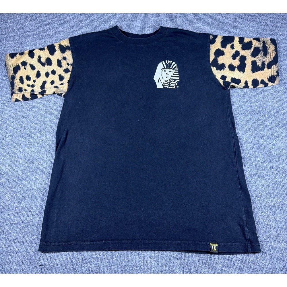Last Kings T Shirt Mens Large‎ Black Cheetah Sleeve Pharaoh Graphic USA